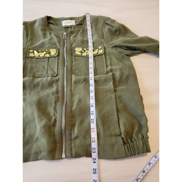 H&M Olive Beaded Utility Jacket - Medium - Picture 7 of 9